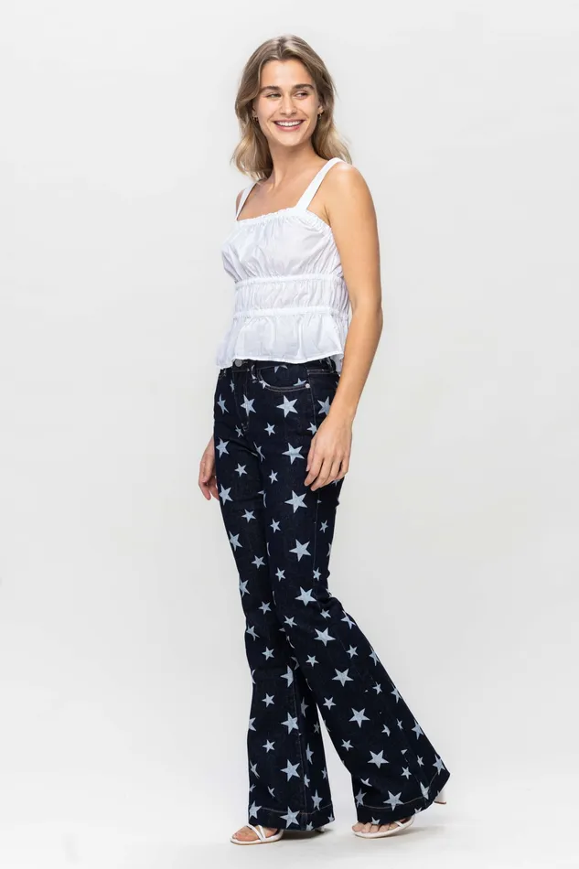 JUDY BLUE HIGH WAIST ALL OVER STAR PRINT RINSE WASH FLARE DARK STONE JUDY BLUE Rings JUDY BLUE HIGH WAIST ALL OVER STAR PRINT RINSE WASH FLARE DARK STONE JUDY BLUE Rings