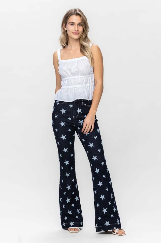 JUDY BLUE HIGH WAIST ALL OVER STAR PRINT RINSE WASH FLARE DARK STONE JUDY BLUE Rings JUDY BLUE HIGH WAIST ALL OVER STAR PRINT RINSE WASH FLARE DARK STONE JUDY BLUE Rings