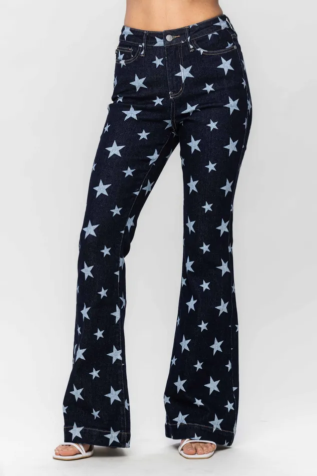 JUDY BLUE HIGH WAIST ALL OVER STAR PRINT RINSE WASH FLARE DARK STONE JUDY BLUE Rings JUDY BLUE HIGH WAIST ALL OVER STAR PRINT RINSE WASH FLARE DARK STONE JUDY BLUE Rings
