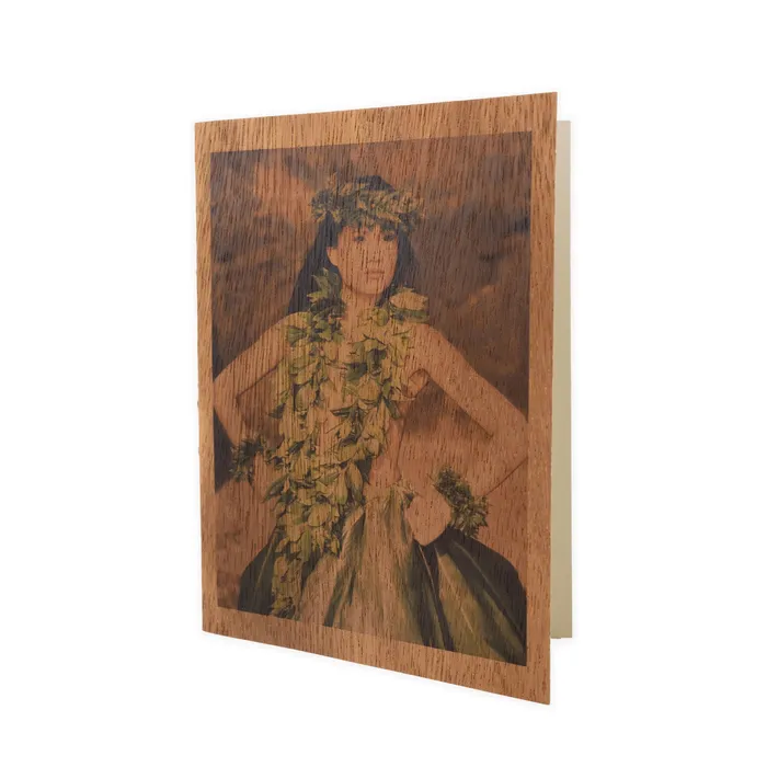 KOAKARDS Earrings Koa Kards HawaiiThemed Koa Wood Folded Note Card