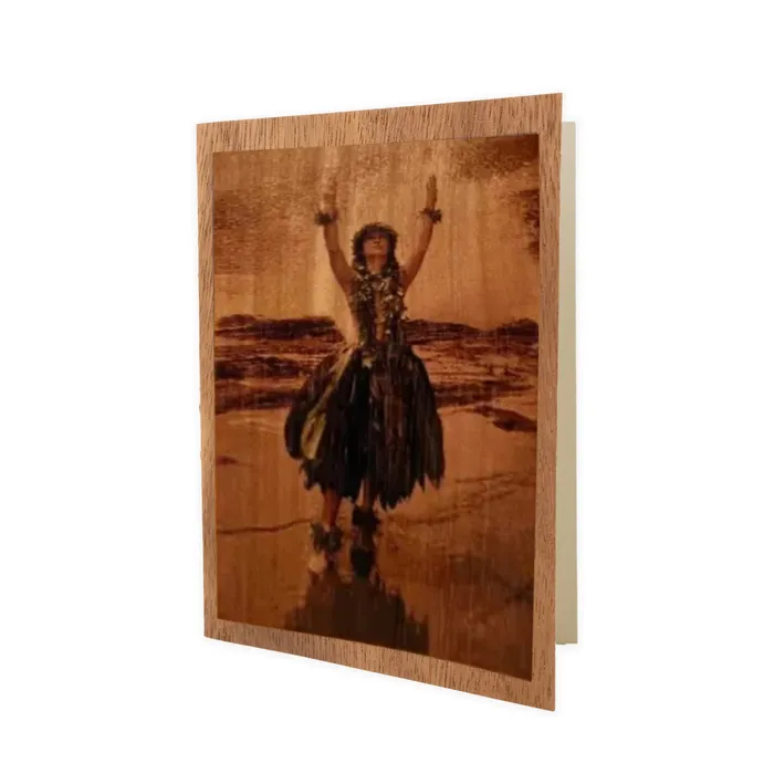 KOAKARDS Earrings Koa Kards HawaiiThemed Koa Wood Folded Note Card