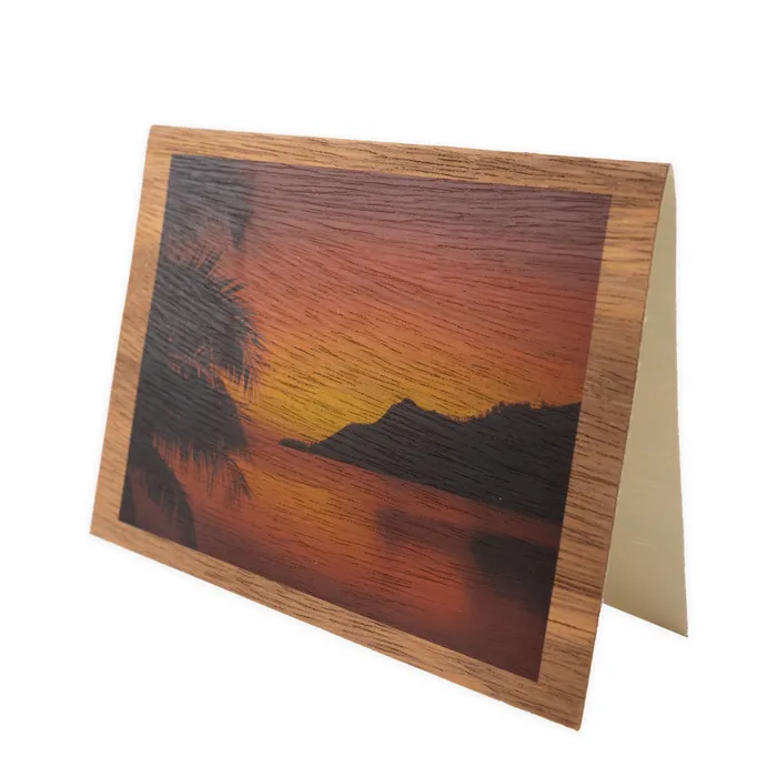 KOAKARDS Earrings Koa Kards HawaiiThemed Koa Wood Folded Note Card