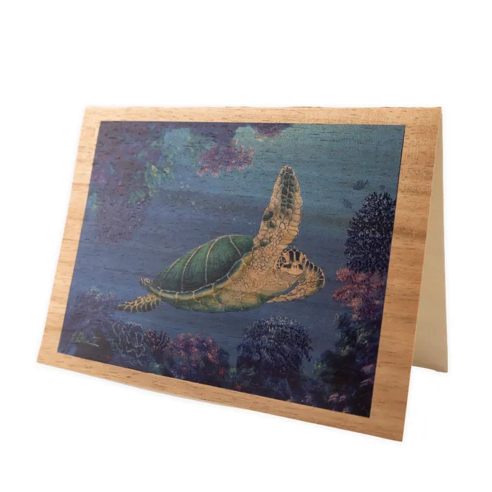 KOAKARDS Earrings Koa Kards HawaiiThemed Koa Wood Folded Note Card