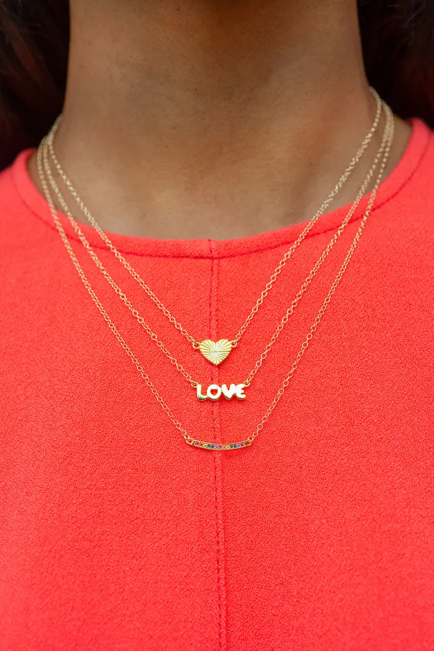 Kris Nations Necklaces Bar Rainbow Crystal Charm Necklace Kris Nations Necklaces Bar Rainbow Crystal Charm Necklace