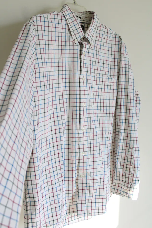 Lands End Rings Lands End Cream Red Green Blue Plaid Button Down Shirt L