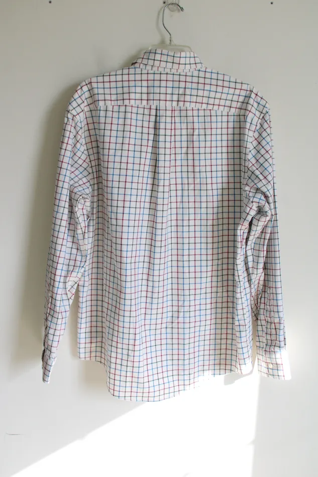Lands End Rings Lands End Cream Red Green Blue Plaid Button Down Shirt L