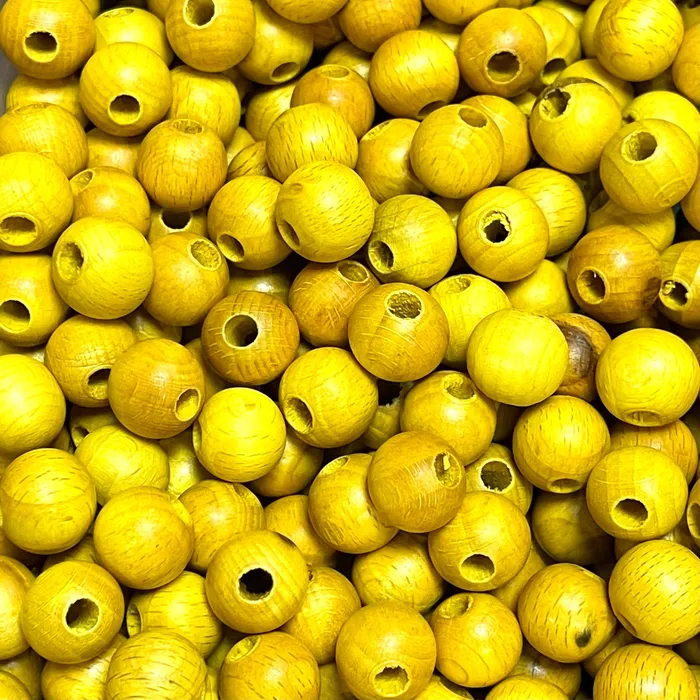 Large Hole Round Wooden Beads 15mm 10 Pieces in a pack Peppy Beads Earrings