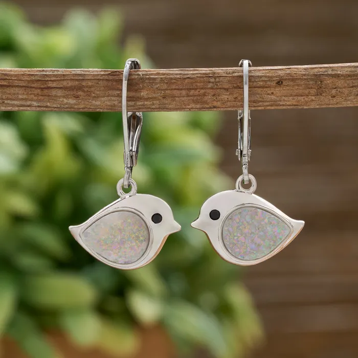 Leverback Drusy Birdie Earrings Chadds Ford Jewelry Earrings