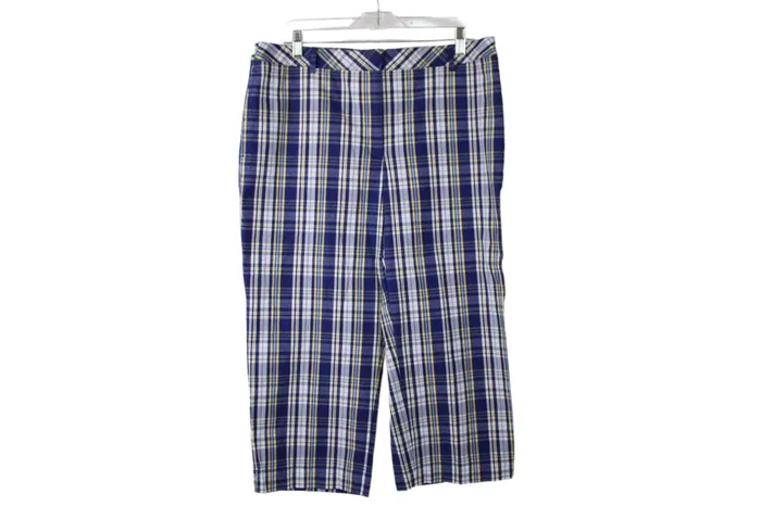 Liz Claiborne Rings LizGolf Audra Blue Plaid Capri 14