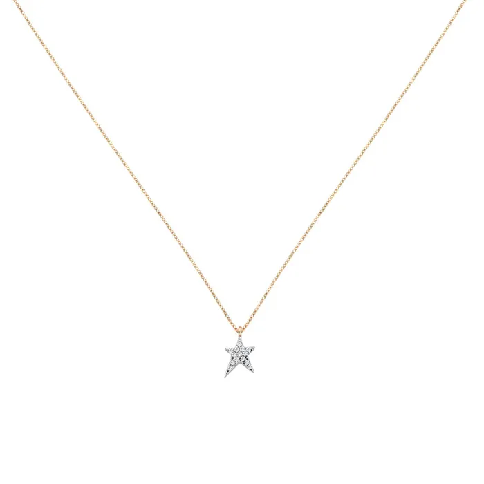 Mini Pave Struck Star Necklace Kismet by Milka Necklaces
