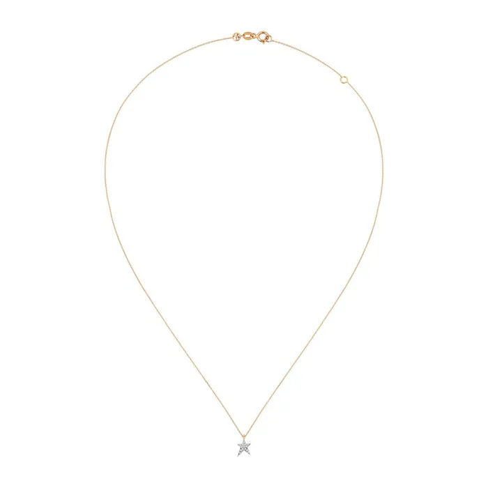 Mini Pave Struck Star Necklace Kismet by Milka Necklaces