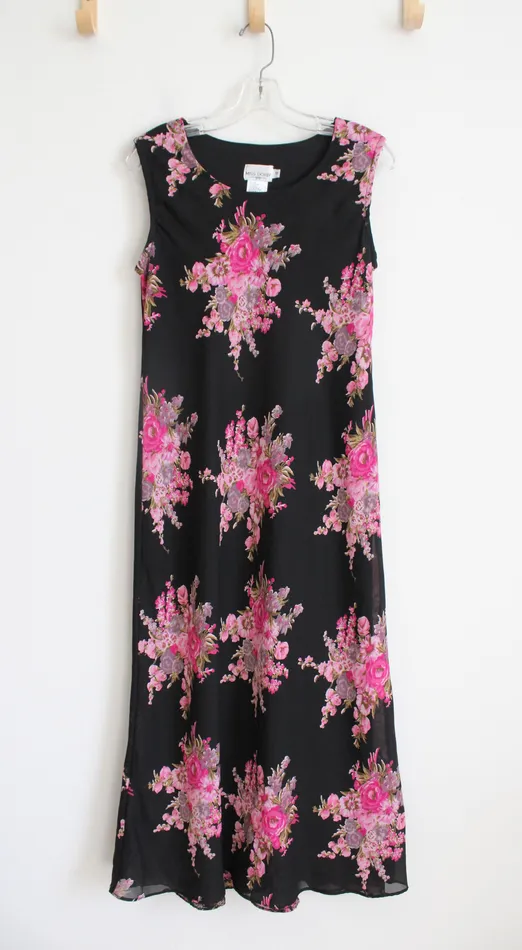 Miss Dorby Rings Miss Dorby Pink Floral Black Sleeveless Dress 10