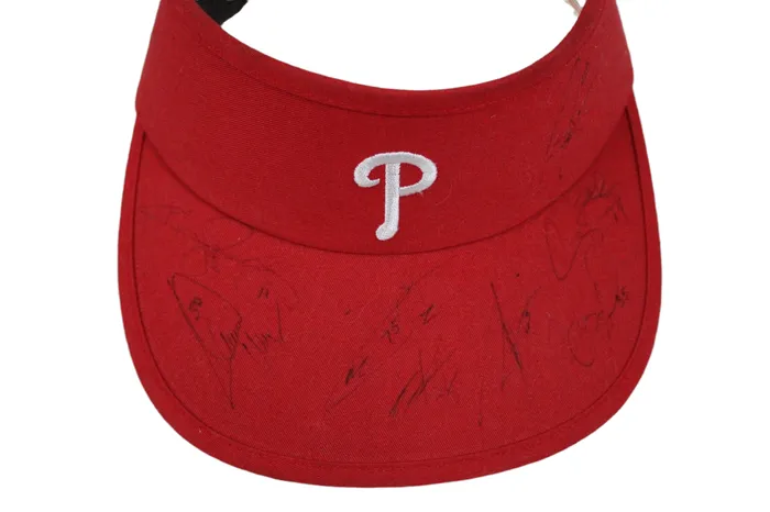 MLB Earrings Philadelphia Phillies MLB Autographed Visor Hat