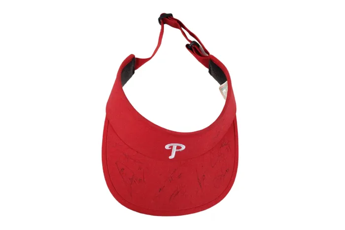 MLB Earrings Philadelphia Phillies MLB Autographed Visor Hat