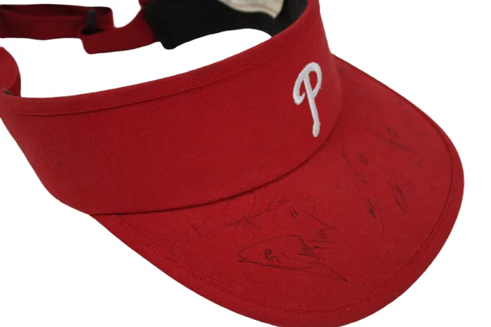 MLB Earrings Philadelphia Phillies MLB Autographed Visor Hat