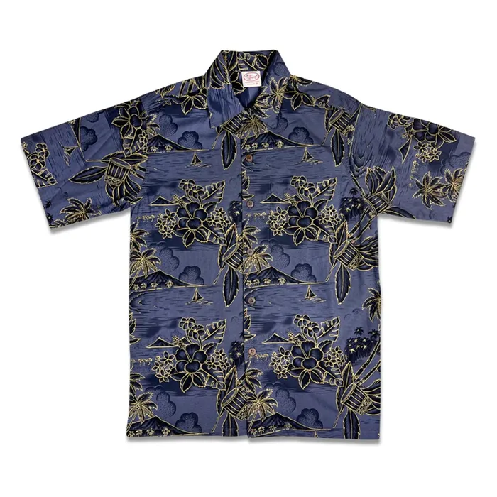MRHAWAII Rings Go Barefoot Hawaii Gold Mens Aloha Shirt