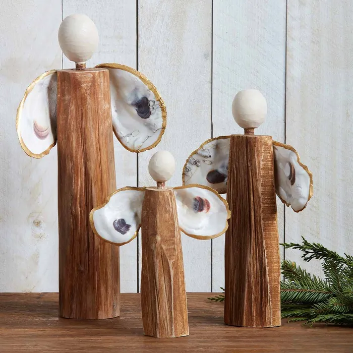 Mudpie Oyster Shell Driftwood Nativity Angel MUDPIE Necklaces