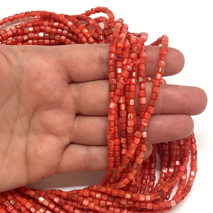 Natural Mother of Pearl Colored Cylinder Beads155 Inches Strand Peppy Beads Necklaces
