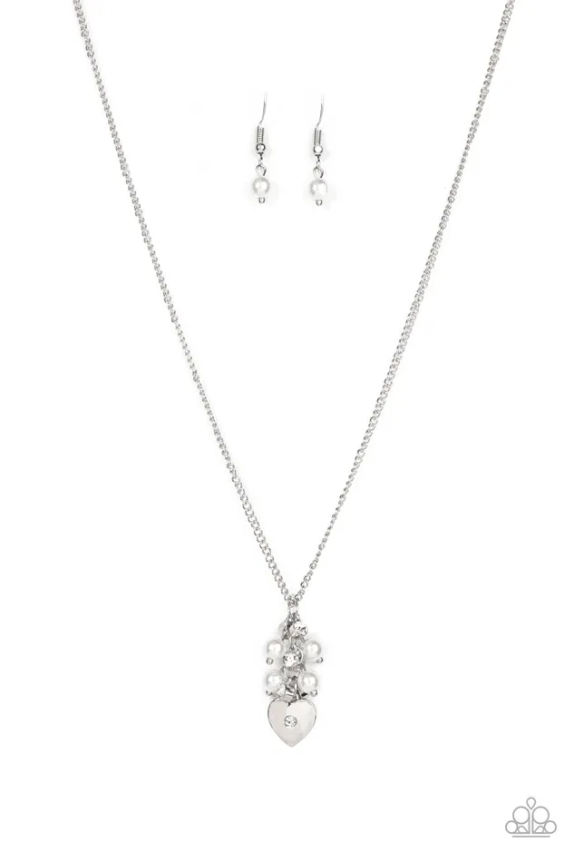Necklaces Paparazzi Accessories Pop It and LOCKET White