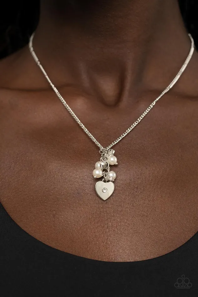 Necklaces Paparazzi Accessories Pop It and LOCKET White
