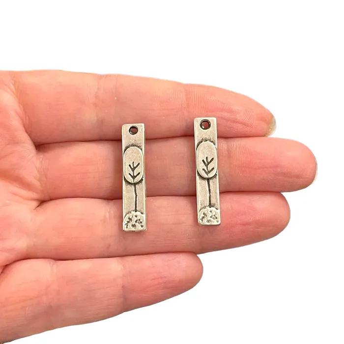 Necklaces Peppy Beads Antique Silver Plated Tree Charms 2 pcs in a pack