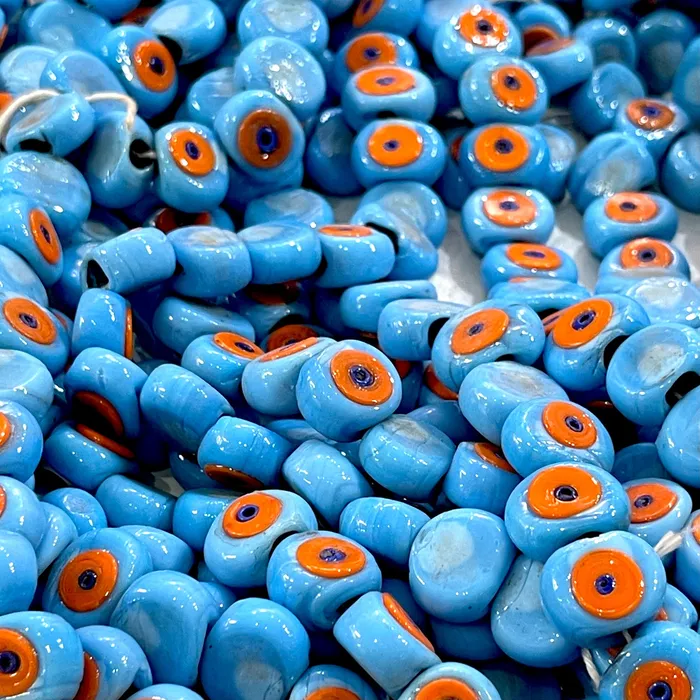 Necklaces Peppy Beads Traditional Turkish Artisan Handmade Glass Evil Eye Beads Large Hole Evil Eye Glass Beads 5 Beads per pack Necklaces Peppy Beads Traditional Turkish Artisan Handmade Glass Evil Eye Beads Large Hole Evil Eye Glass Beads 5 Beads per pack