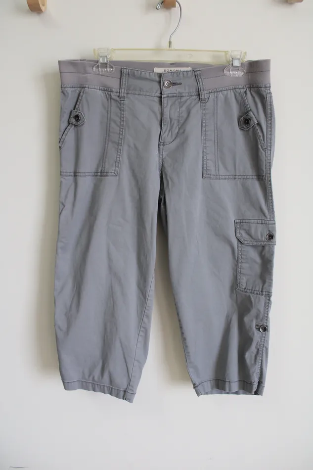 Necklaces Sonoma Sonoma Light Gray Cargo Capri 8 Petite