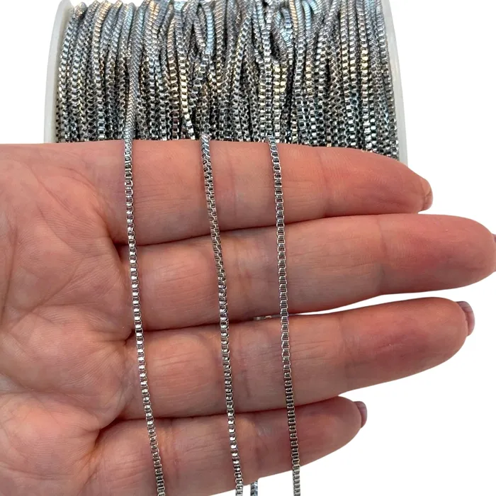 Necklaces Waterproof Stainless Steel Box Chain 15mm Box Chain Peppy Beads