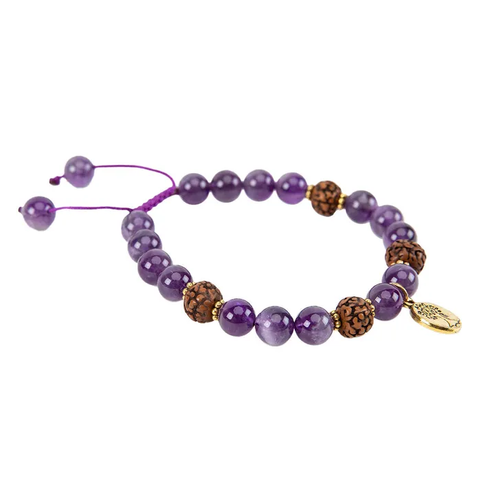 Nirvana Mala Bracelets Amethyst Gold Tree of Life Bracelet