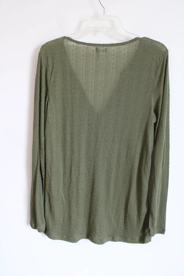 Old Navy Earrings Old Navy Thin Olive Green Long Sleeved Top XL