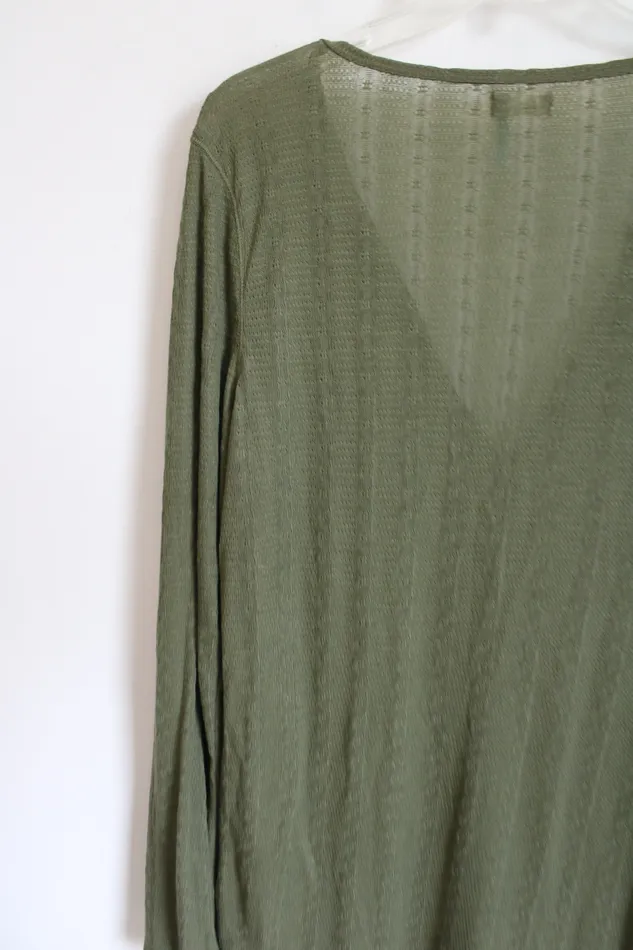 Old Navy Earrings Old Navy Thin Olive Green Long Sleeved Top XL
