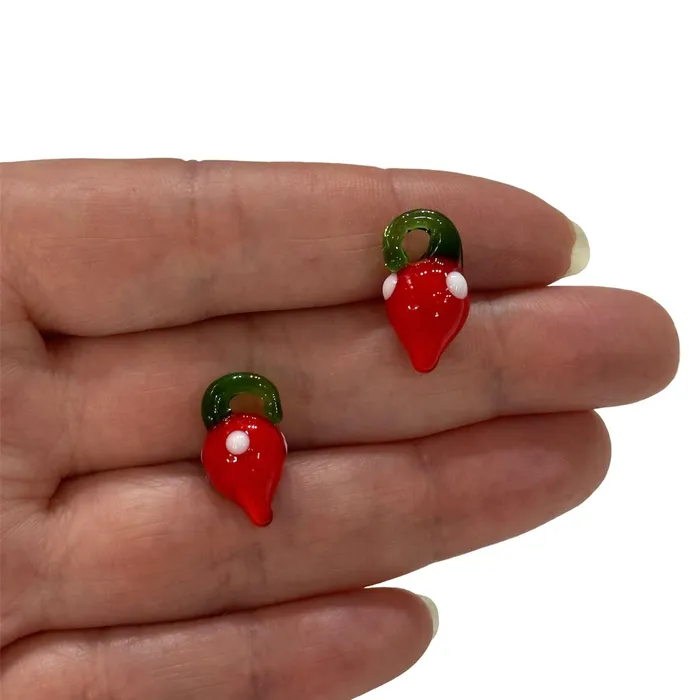 Peppy Beads Earrings Hand Made Glass Fruit Charms 2 Pcs in a pack