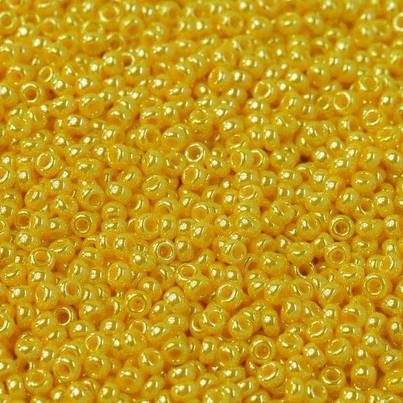 Peppy Beads Earrings Miyuki Seed Beads 110 Opaque Canary Luster 0422DNEW