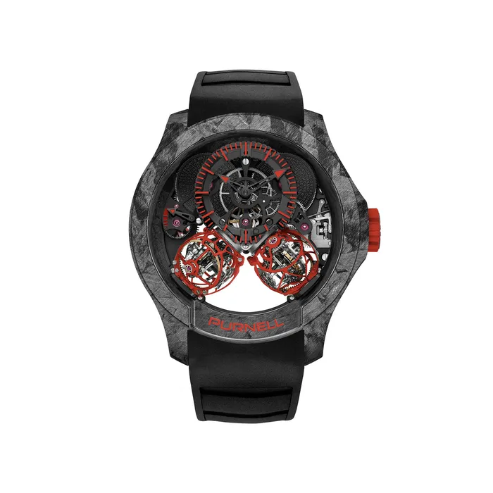 Purnell Escape II Forged Carbon Red Watch Purnell Earrings