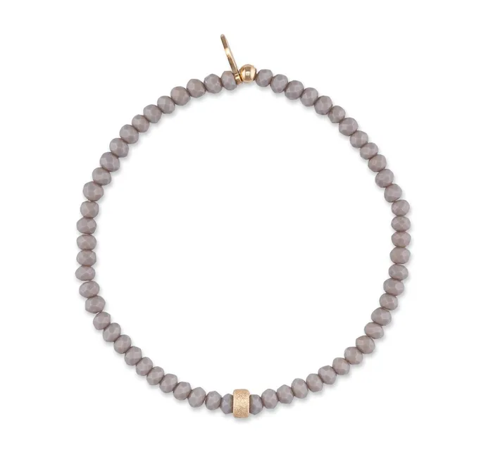 RACHEL LYNN CHICAGO Bracelets 2mm Itsy Gray Crystal and Gold Dust Bead Bracelet RACHEL LYNN CHICAGO Bracelets 2mm Itsy Gray Crystal and Gold Dust Bead Bracelet