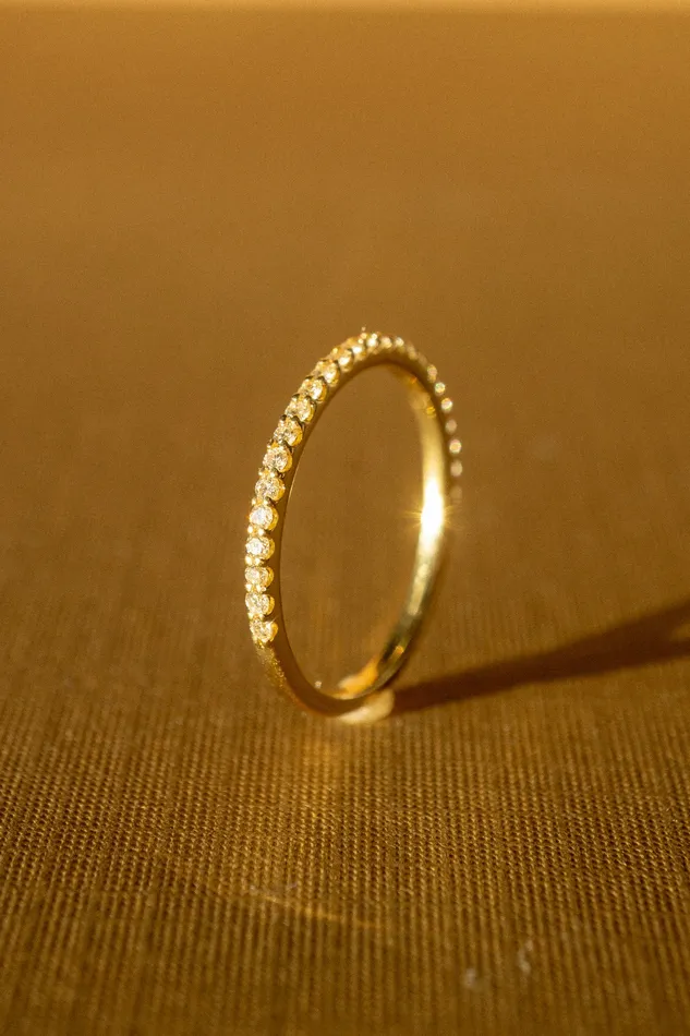 Rings 14k Gold Pav Diamond Ring Size 675 Foe Dear