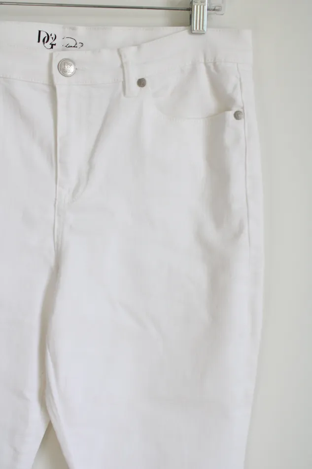 Rings DG2 DG2 White Embroidered Bottom Ankle Jeans 12 Petite