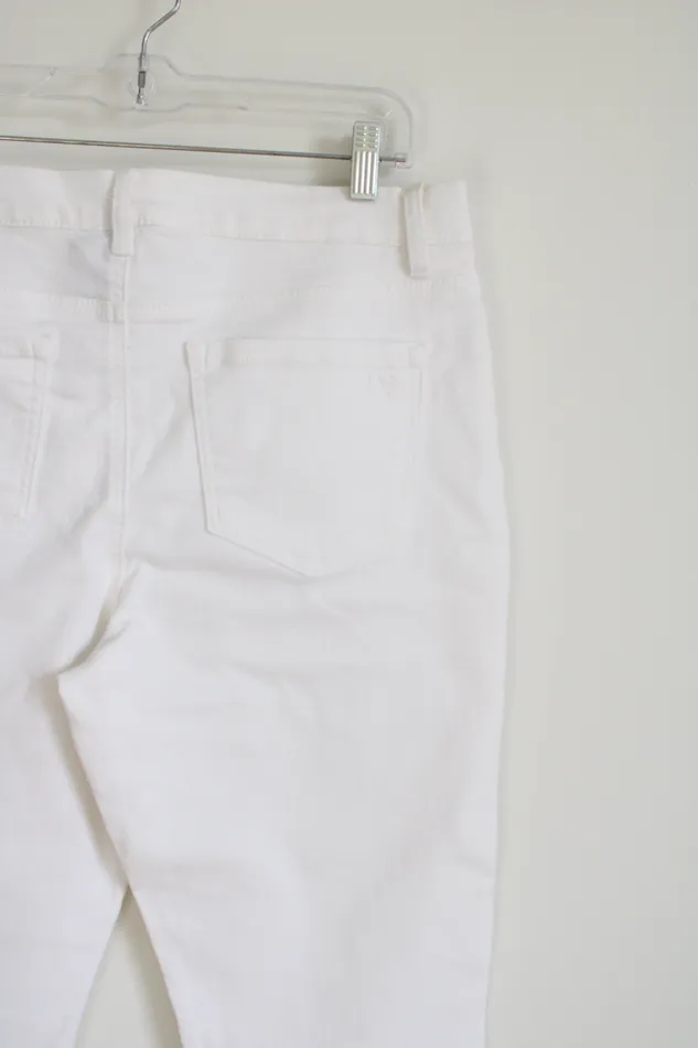 Rings DG2 DG2 White Embroidered Bottom Ankle Jeans 12 Petite