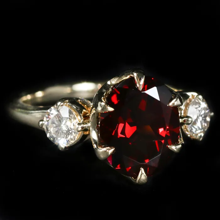 Rings Immaculate Jewelry 14K Yellow Gold 288 Carat Garnet and Diamond Ring Rings Immaculate Jewelry 14K Yellow Gold 288 Carat Garnet and Diamond Ring