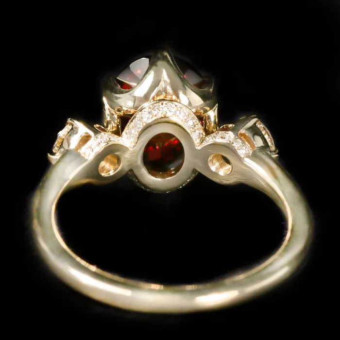 Rings Immaculate Jewelry 14K Yellow Gold 288 Carat Garnet and Diamond Ring