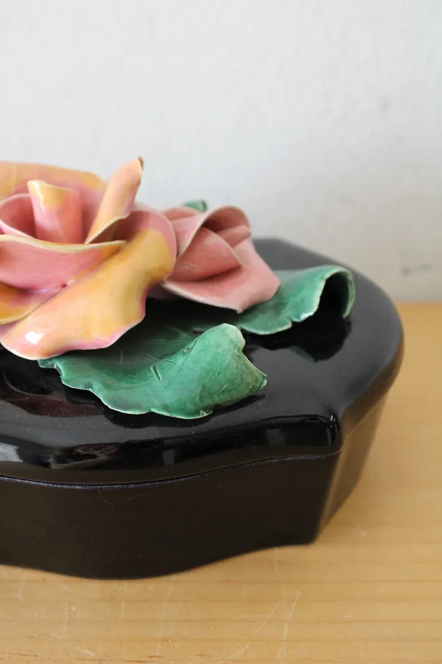 Rings Johannes Brahm Johannes Brahm California USA Black Ceramic Rose Box