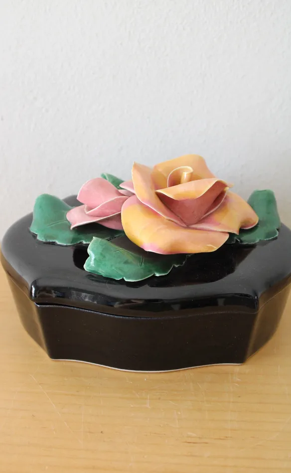 Rings Johannes Brahm Johannes Brahm California USA Black Ceramic Rose Box