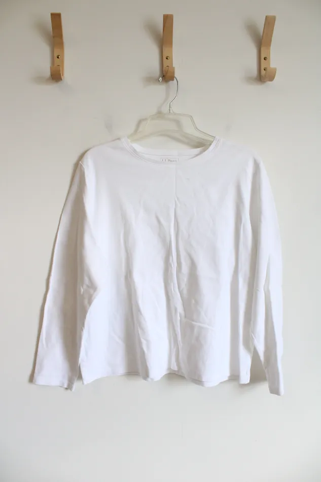 Rings LL Bean Solid White Long Sleeved Cotton Shirt 1X LL Bean