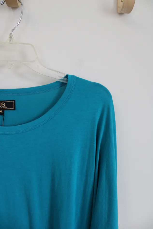 Rings Lucky Blessed NEW Lucky Blessed Blue Sequined Sleeved Top XL