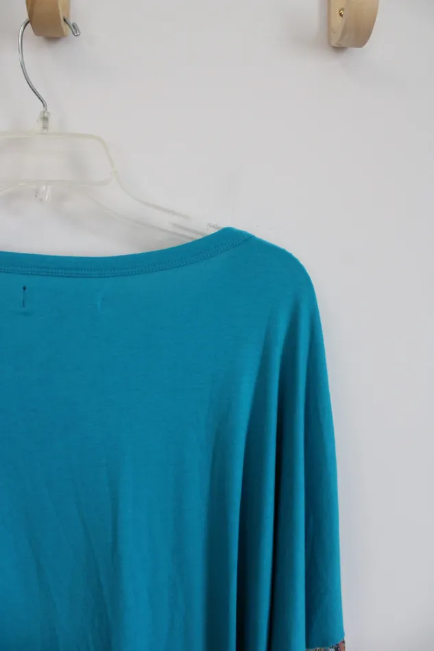 Rings Lucky Blessed NEW Lucky Blessed Blue Sequined Sleeved Top XL