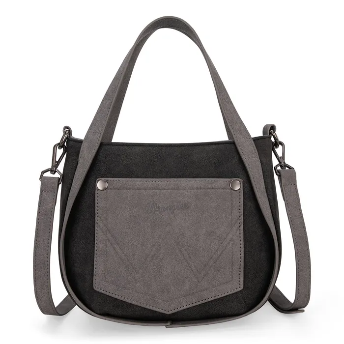 Rings MONTANA WEST Wrangler W Stitch Fringe Two Tone ToteCrossbody Black