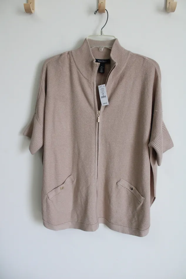 Rings NEW White House Black Market Zip Up Poncho Heather Cork Sweater XS White House Black Market