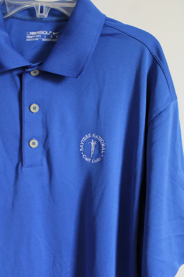 Rings Nike Nike Golf Baytree National Blue Polo Shirt L