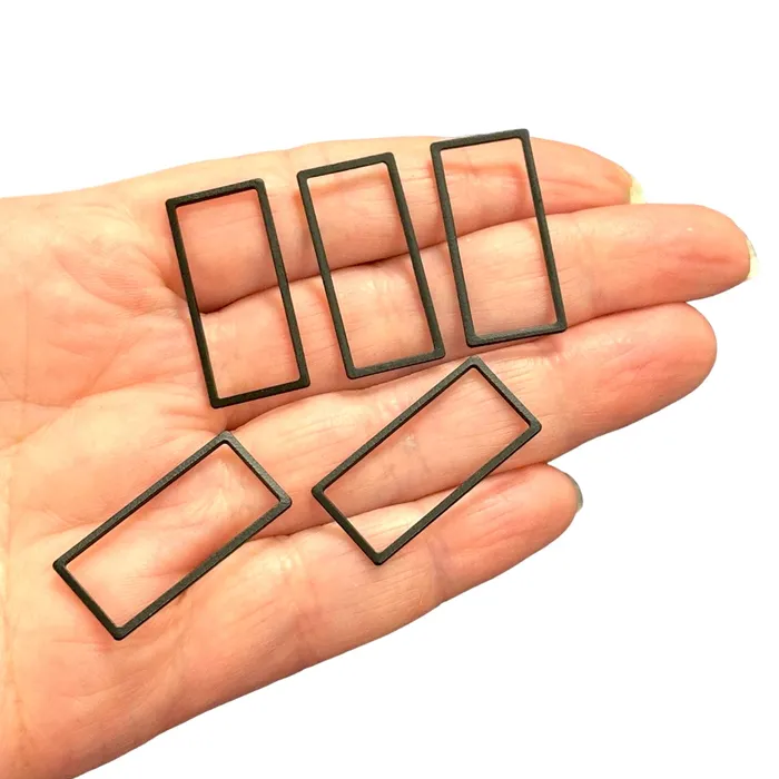 Rings Peppy Beads Black Plated 28x13mm Rectangle Charms Black Rectangle Connector Charms 5 pcs in a pack Rings Peppy Beads Black Plated 28x13mm Rectangle Charms Black Rectangle Connector Charms 5 pcs in a pack