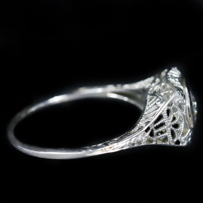Rings Rothschild Trading Company Art Deco 020 Carat Old Mine Cut Diamond Engagement Ring
